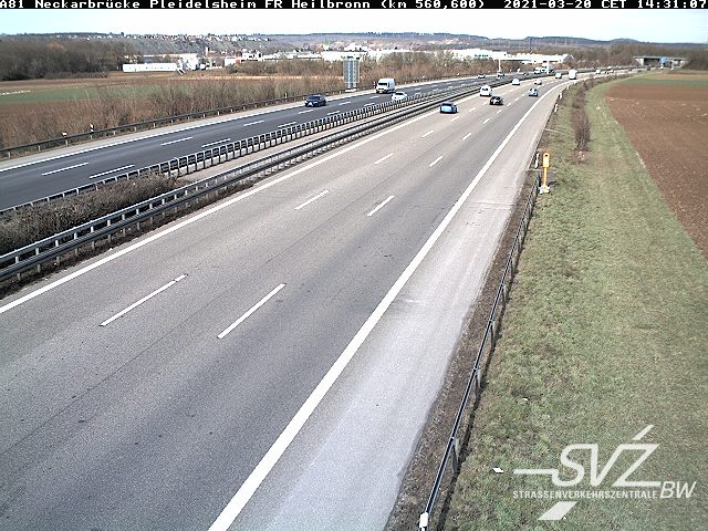 Stuttgart - A81 - Neckarbrücke Pleidelsheim - Heilbronn (S101) - Germany