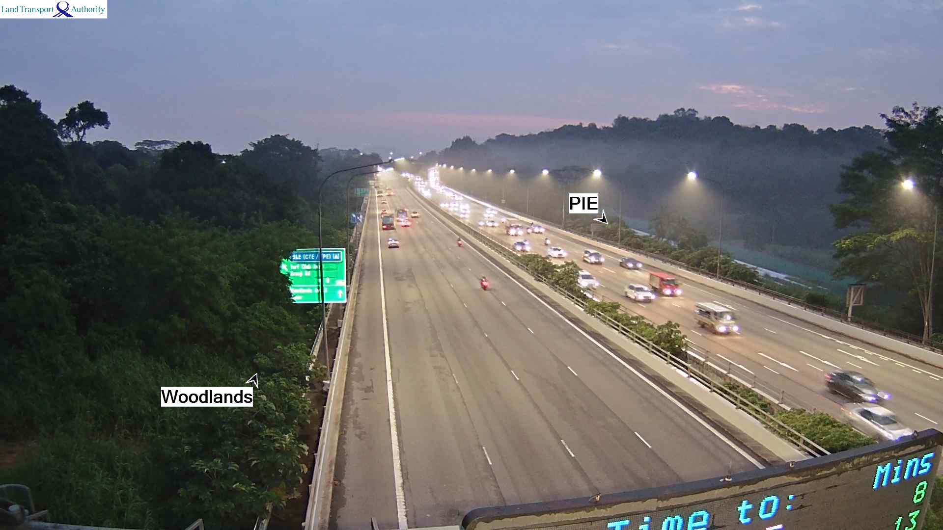 View from after KJE Exit - Bukit Timah Expressway (BKE) - Singapore