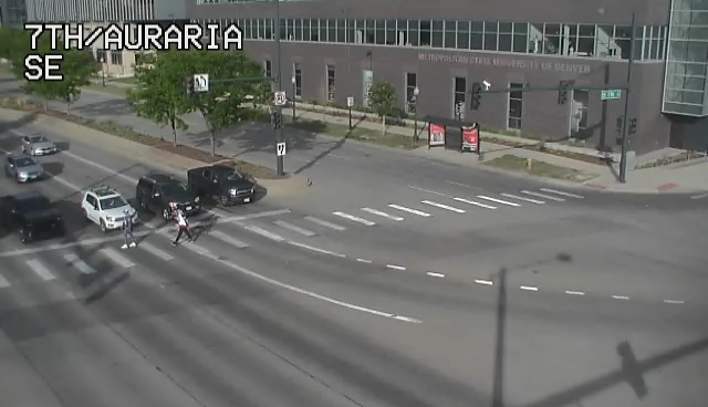 7th and Auraria Pkwy - Looking West over Auraria Parkway. (au7west) - USA