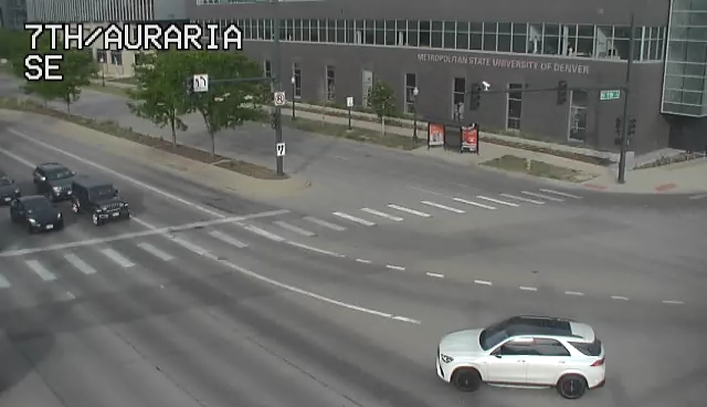 7th and Auraria Pkwy - Looking East over Auraria Parkway. (au7east) - USA