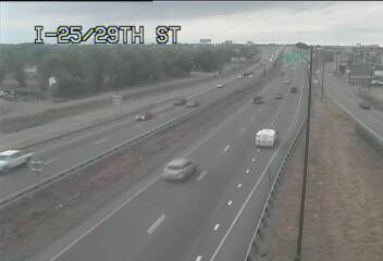 I-25 - I-25  100.85 NB @ 29th St - Traffic in lanes closest to camera moving North - (12101) - Denver and Colorado