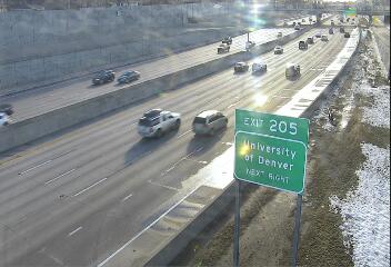 I-25 - I-25  206.05 SB @ Emerson St - Traffic in lanes closest to camera moving South - (12156) - Denver and Colorado