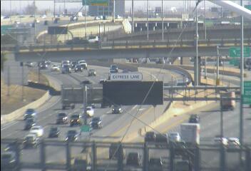 I-25 - I-25  211.60 NB : 0.2 mi N of Speer Blvd-ML - Traffic in lanes farthest from camera moving South - (10049) - USA