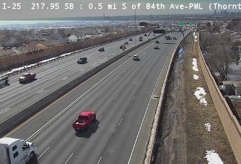 I-25 - I-25  217.95 SB : 0.5 mi S of 84th Ave - Traffic in lanes farthest from camera moving North - (11010) - Denver and Colorado