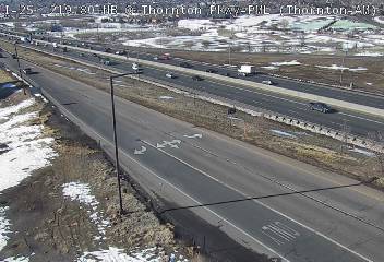 I-25 - I-25  219.80 NB @ Thornton Pkwy - Traffic in lanes farthest from camera moving South - (10458) - USA