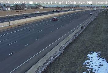 I-25 - I-25  222.60 NB : 0.4 mi S of 120th Ave - Traffic in lanes closest to camera moving North - (11208) - Denver and Colorado