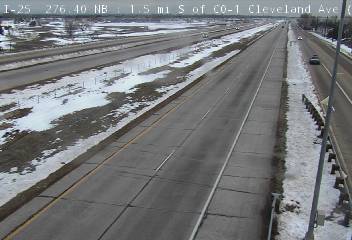 I-25 - I-25  276.40 NB : 1.5 mi S of CO-1 Cleveland Ave - Traffic closest to camera is travelling North - (13566) - Denver and Colorado