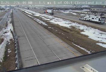 I-25 - I-25  276.40 NB : 1.5 mi S of CO-1 Cleveland Ave - Traffic furthest from camera is travelling South - (13567) - Denver and Colorado