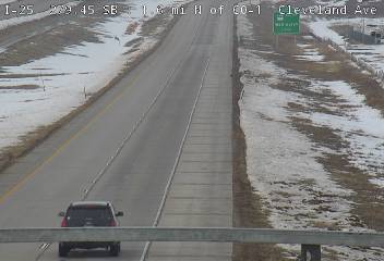 I-25 - I-25  279.45 SB : 1.6 mi N of CO-1  Cleveland Ave - Traffic closest to camera is travelling South - (13573) - Denver and Colorado