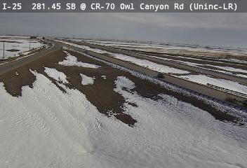 I-25 - I-25  281.45 SB @ CR-70 Owl Canyon Rd - Traffic furthest from camera is travelling North - (13574) - Denver and Colorado