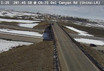 I-25 - I-25  281.45 SB @ CR-70 Owl Canyon Rd - Traffic furthest from camera is travelling East - (13575) - Denver and Colorado
