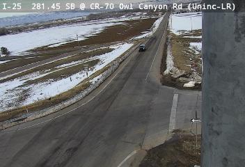 I-25 - I-25  281.45 SB @ CR-70 Owl Canyon Rd - Traffiv closest to camera is travelling West - (13577) - Denver and Colorado