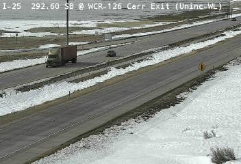 I-25 - I-25  292.60 SB @ WCR-126 Carr Exit - Traffic closest to camera is travelling South - (13583) - Denver and Colorado