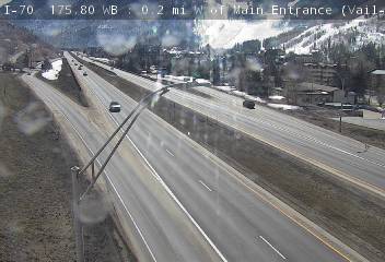 I-70 - I-70  175.80 : 0.2 mi W of Main Entrance - Vail - Traffic in lanes farthest from view moving east - (11276) - Denver and Colorado