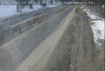 I-70 - I-70  182.25 : E Vail - RTR - Traffic in lanes farthest from camera moving East - (11792) - Denver and Colorado