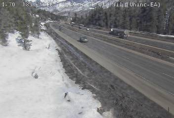 I-70 - I-70  183.65 : 1.5 mi E of Vail - Traffic in lanes farthest from camera moving West - (11812) - Denver and Colorado