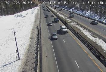 I-70 - I-70  223.20 : 1.9 mi E of Bakerville Exit - Traffic closest to camera is moving East - (13320) - Denver and Colorado