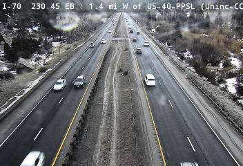 I-70 - I-70  230.45 EB : 1.4 mi W of US-40 - Traffic on right is traveling East - (13389) - Denver and Colorado