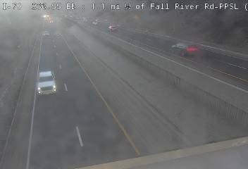 I-70 - I-70  236.55 EB : 1.1 mi W of Fall River Rd-VMS - Traffic in lanes closest to camera moving West - (12607) - Denver and Colorado