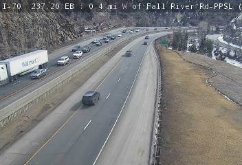 I-70 - I-70  237.20 EB : 0.4 mi W of Fall River Rd - Traffic closet to camera is traveling East - (13398) - Denver and Colorado