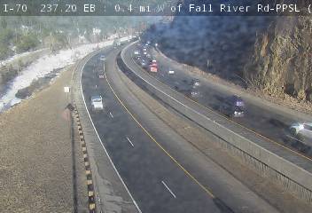 I-70 - I-70  237.20 EB : 0.4 mi W of Fall River Rd - Traffic furthest from camera is traveling West - (13399) - Denver and Colorado