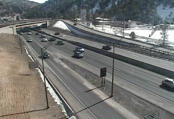 I-70 - I-70  241.10  WB @ E Exit - Idaho Springs - Traffic in lanes closest to camera moving East - (12696) - Denver and Colorado