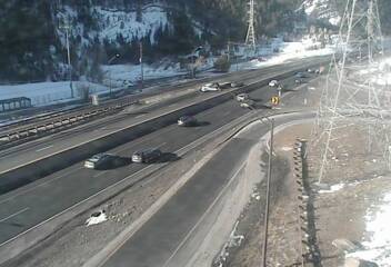 I-70 - I-70  241.10  WB @ E Exit - Idaho Springs - Traffic in lanes farthest from camera moving West - (12695) - Denver and Colorado