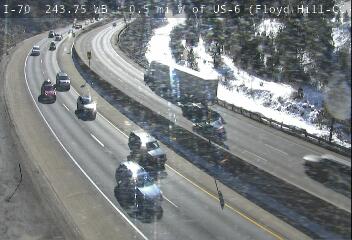 I-70 - I-70  243.75 WB  : 0.5 mi W of US-6 - Traffic in lanes farthest from camera moving East - (12292) - Denver and Colorado