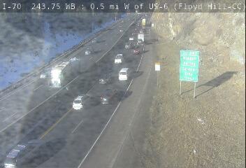I-70 - I-70  243.75 WB  : 0.5 mi W of US-6 - Traffic in lanes closest to camera moving West - (12291) - Denver and Colorado