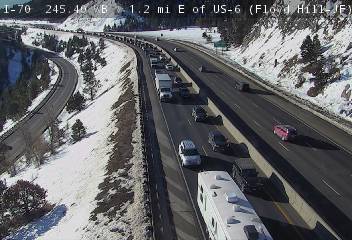 I-70 - I-70  245.40 WB  : 1.2 mi E of US-6 - Traffic in lanes farthest from camera moving East - (10227) - Denver and Colorado