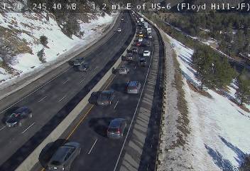 I-70 - I-70  245.40 WB  : 1.2 mi E of US-6 - Traffic in lanes closest to camera moving West - (10226) - Denver and Colorado