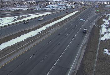 I-70 - I-70  260.95 : 0.2 mi W of 6th Ave - Traffic in lanes on right moving East - (12212) - Denver and Colorado