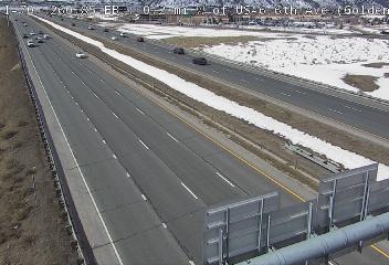 I-70 - I-70  260.95 : 0.2 mi W of 6th Ave - Traffic in lanes on right moving West - (12213) - Denver and Colorado