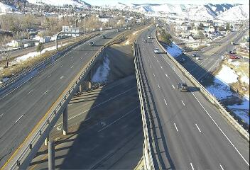 I-70 - I-70  261.70 @ Colfax Ave - Traffic in lanes on right moving West - (12217) - Denver and Colorado