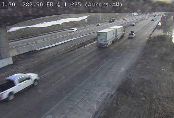 I-70 - I-70  282.50 @ I-225 - Traffic in lanes closest to camera moving East - (12169) - Denver and Colorado