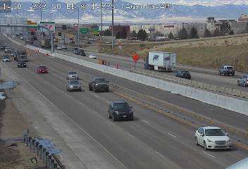 I-70 - I-70  282.50 @ I-225 - Traffic in lanes farthest from camera moving West - (12170) - Denver and Colorado