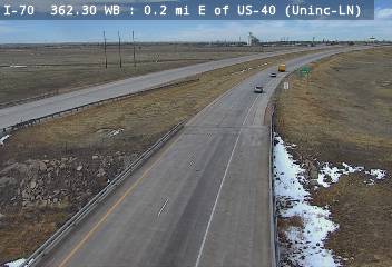 I-70 - I-70  362.30 WB : 0.2 mi E of US-40 - Traffic closest to camera is travelling West - (13456) - Denver and Colorado