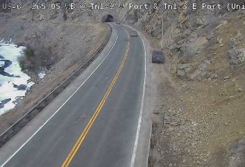 US 6 - US-6  265.05 WB @ Tnl 2 W Port & Tnl 3 E Port - Traffic in lanes farthest from camera moving East - (12707) - Denver and Colorado