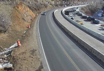 US 6 - US-6  270.75 WB : 0.2 mi E of Tnl 1 - Traffic in lanes farthest from camera moving East - (12684) - USA