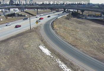 US 6 - US-6  284.35 EB @ I-25 - Traffic in lanes farthest from camera moving East - (12600) - Denver and Colorado