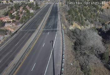 US 24 - US-24  297.90 WB @ Canon Ave (Manitou Springs) - Traffic Closet to camera is moving West - (13083) - Denver and Colorado