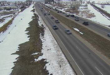US 34 - US-34  097.65 EB : 0.2 mi W of CR-3-RR Xing (Loveland-LR) - Traffic furthest form camera is travelling West - (13721) - Denver and Colorado
