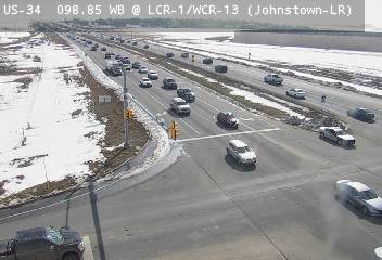 US 34 - US-34  098.85 WB @ LCR-1/WCR-13 (Johnstown-LR) - Traffic furthest from camera is travelling East - (13722) - Denver and Colorado