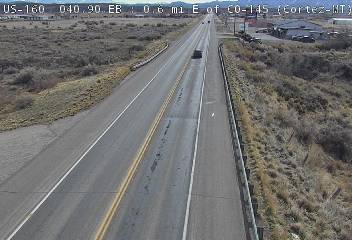 US 160 - US-160   40.90 EB : 0.6 mi E of CO-145 - Traffic on lane farthest from camera moving West - (10441) - Denver and Colorado