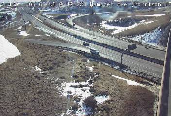 C-470 - C-470  005.65 WB @ US-285 Hampden Ave - Traffic closest to camera travelling southbound on US-285 - (12395) - Denver and Colorado