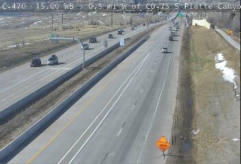 C-470 - C-470  015.00 WB : 0.5 mi W of S Platte Canyon Rd - Traffic closest to camera travelling westbound on C-470 - (12392) - Denver and Colorado