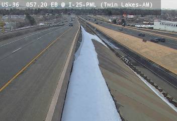 US 36 - US-36  057.20 EB @ I-25-PML - Traffic closest to camera traveling East - (13877) - Denver and Colorado