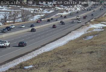 I-25 - I-25  189.55 NB : 0.9 mi N of Castle Pines Pkwy - Traffic in lanes closest to camera moving North - (10212) - USA