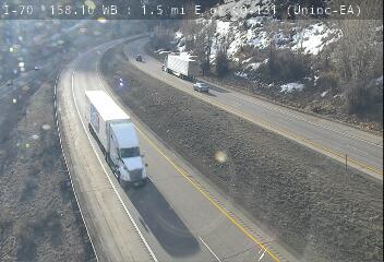 I-70 - I-70  158.10 WB : 1.5 mi E of CO-131 - Traffic furthest from camera is travelling East - (13950) - Denver and Colorado