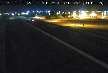 I-76 - I-76  011.05 WB : 0.5 mi W of 96th Ave - Traffic furthest from camera is travelling East - (13914) - Denver and Colorado